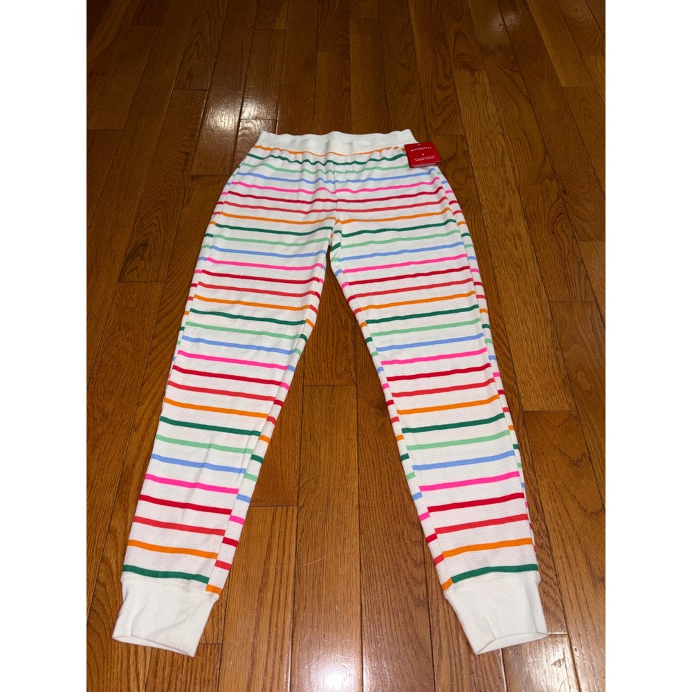 New Wondershop Target Rainbow Stripe Waffle Knit Pajama Pants Small NWT $25